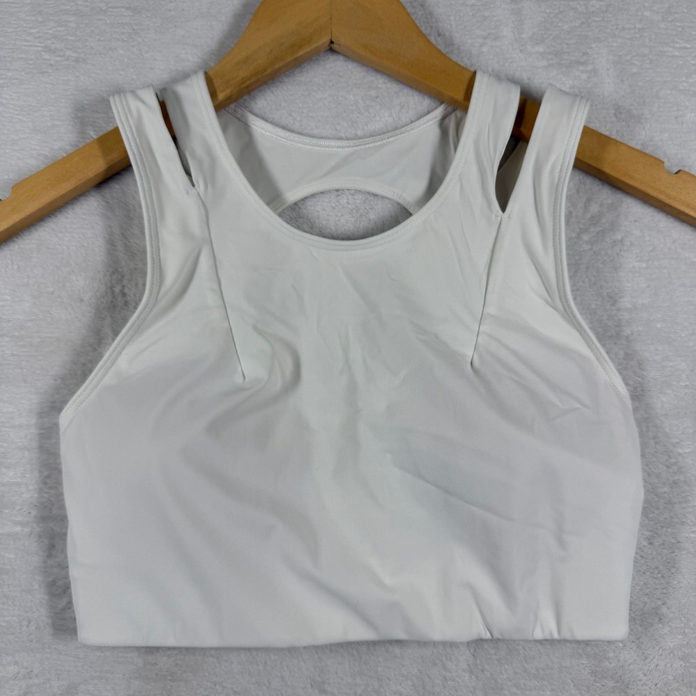 Lululemon All Powered Up Bra White High Support Sports Bra Size 4 B/C LW2CP9S